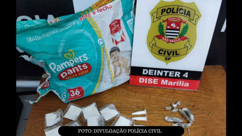Escondia drogas em pacotes de fraldas, mas acabou preso pelo Polícia Civil de&nbsp;Marília