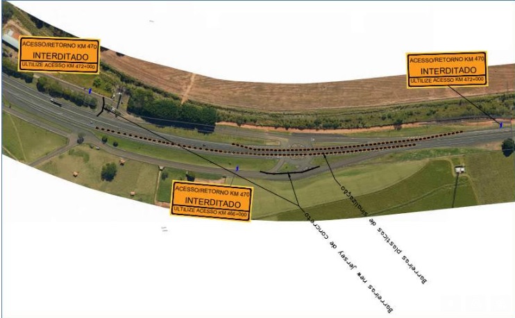 Concessionária Eixo-SP informa que retorno será fechado para duplicação da SP 294 em&nbsp;Oriente