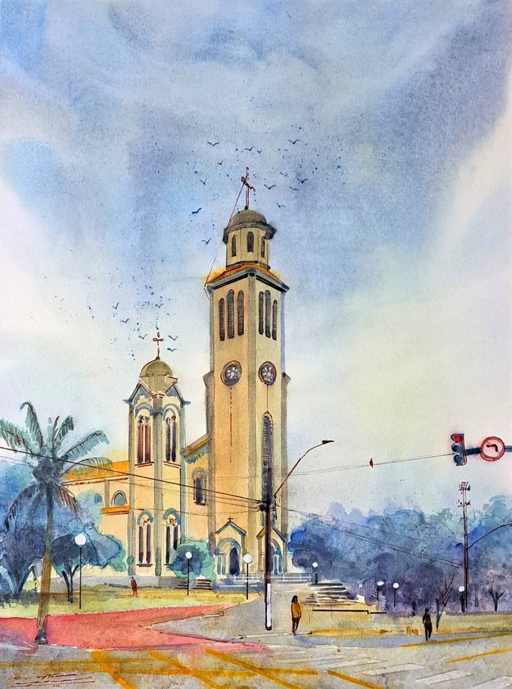 Exposição ‘Intersecção, Marília’, com aquarelas de Dayton Roger é destaque na Galeria&nbsp;Municipal