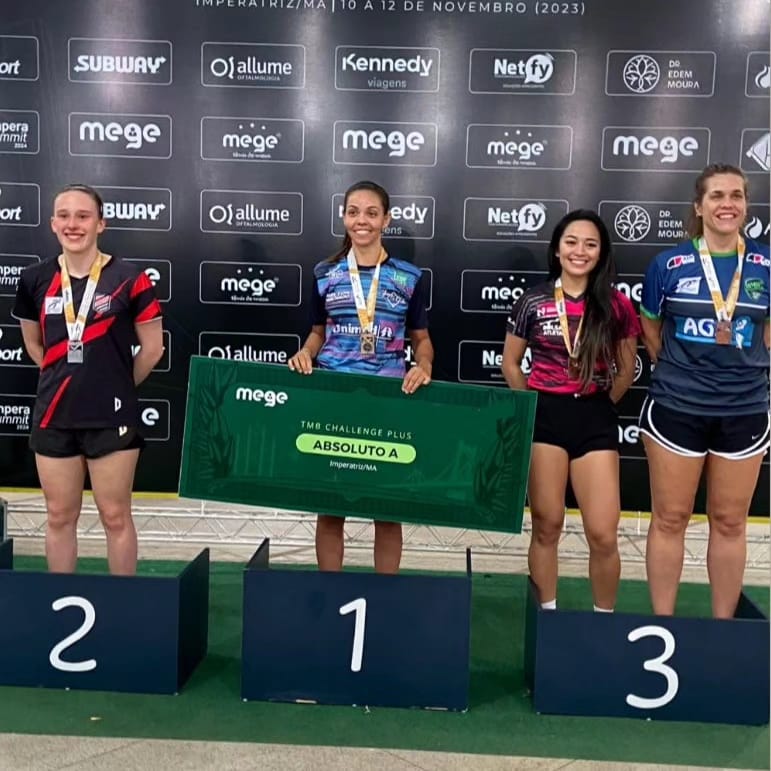 Mesatenista de Marília, Jéssica Prates, conquista ouro em torneio no Maranhão e assume liderança do ranking&nbsp;nacional