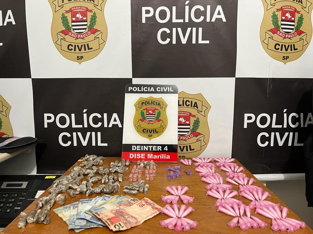 Polícia Civil desmantela ponto de venda de drogas em Marília após prisão em flagrante e apreensão dos&nbsp;entorpecentes