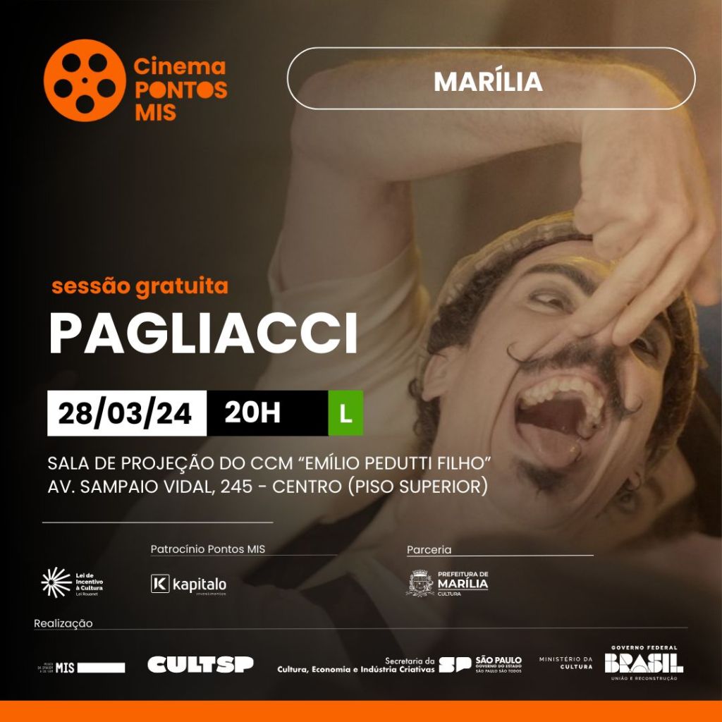 Marília terá exibição gratuita do documentário ‘Pagliacci’, que celebra a figura poética do palhaço, nesta&nbsp;5ª-feira