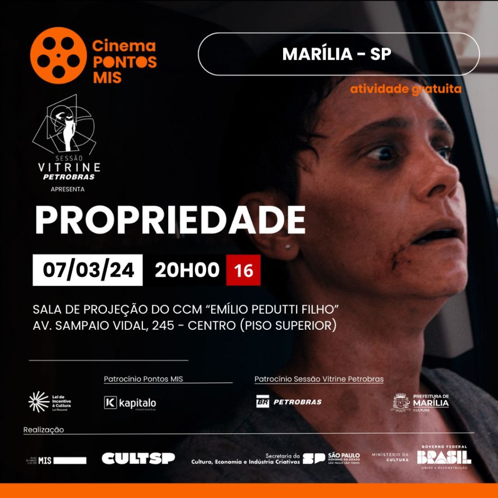 Marília tem exibição gratuita do filme nacional de terror e suspense ‘Propriedade’ nesta quinta-feira&nbsp;(7)