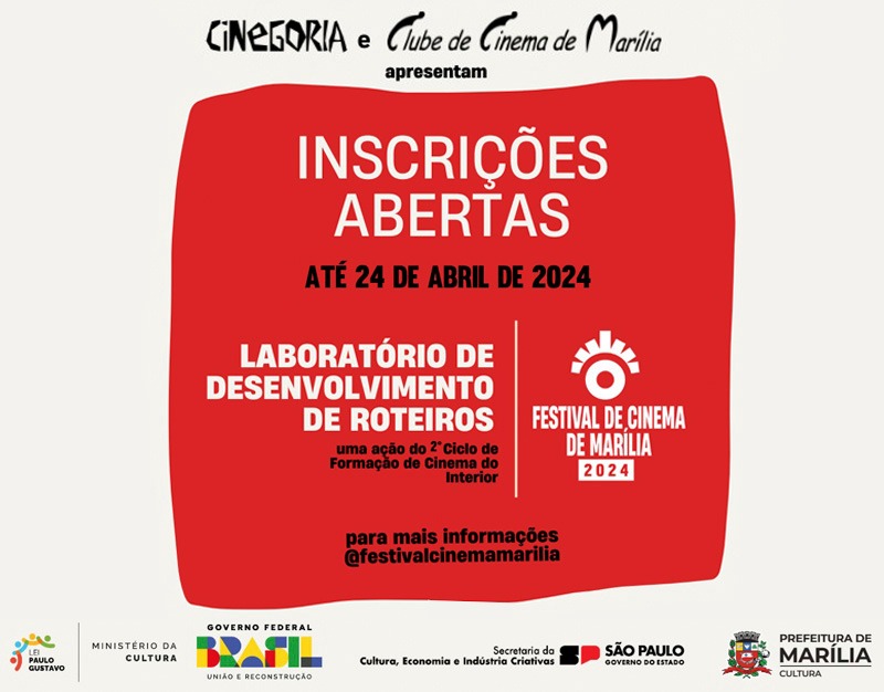 Festival de Cinema de Marília abre inscrições para 2º Ciclo de Formação em Cinema do Interior e prazo termina no dia 24 de&nbsp;abril