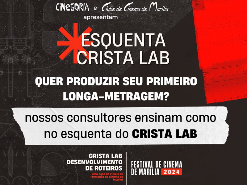 Cinegoria e Clube de Cinema de Marília promovem ‘esquenta’ para o laboratório de desenvolvimento de&nbsp;roteiros