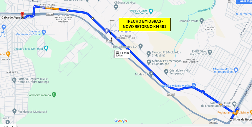 Atenção Motoristas: Marília terá Pare e Siga para obras em novo dispositivo na SP 294 na região do&nbsp;Maracá
