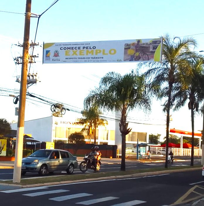 Maio Amarelo: Emdurb instala faixas com mensagens educativas em vias públicas de&nbsp;Marília