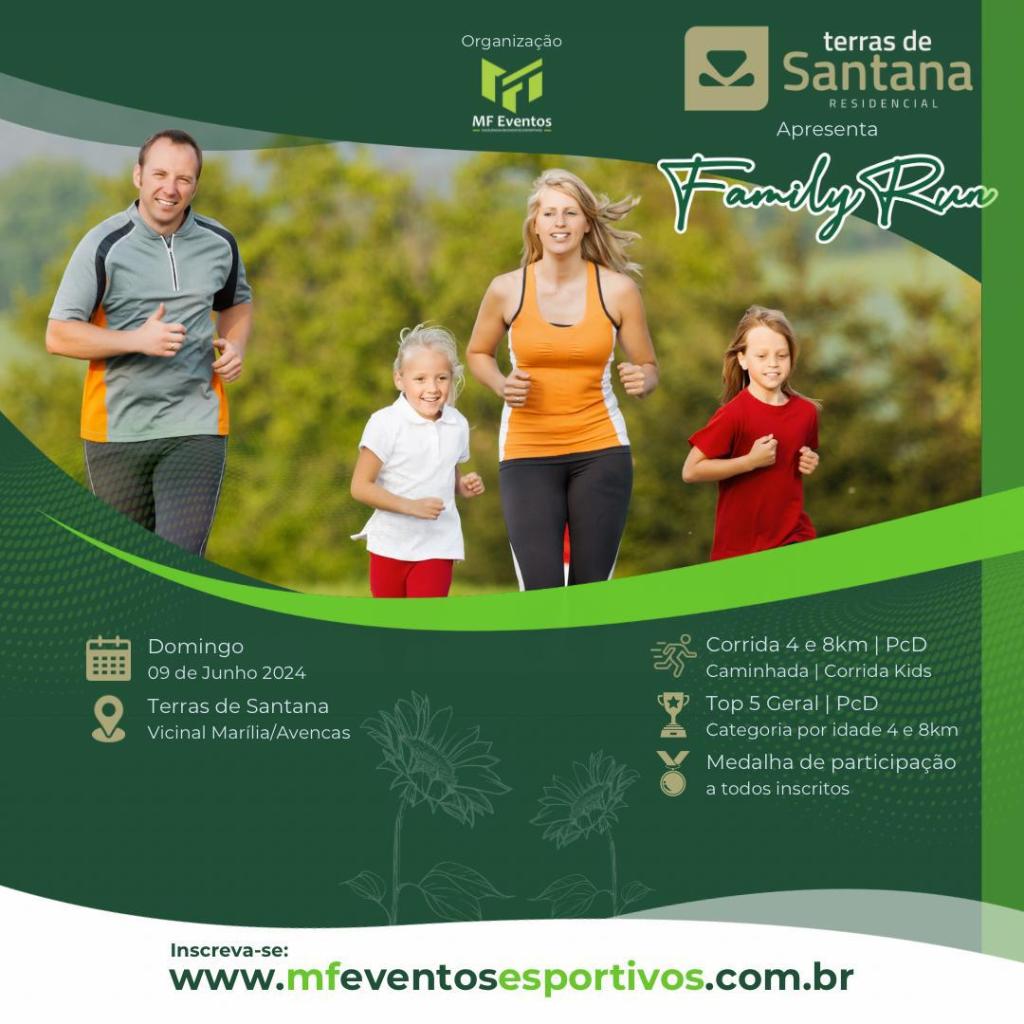 Lote promocional para Prova Family Run em Marília vai até esta quarta-feira&nbsp;(15)
