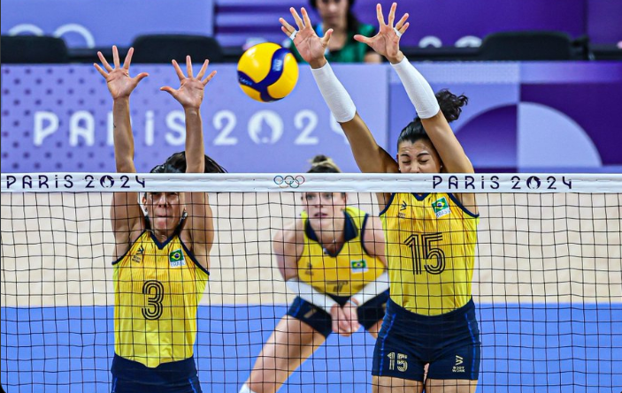 Vôlei feminino estreia com vitória tranquila em&nbsp;Paris
