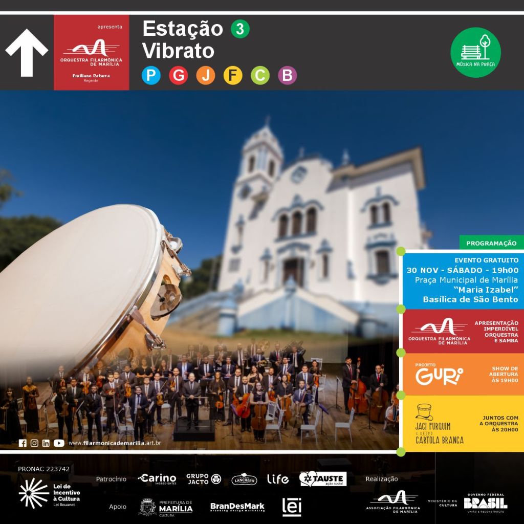 Orquestra Filarmônica de Marília apresenta neste sábado, dia 30, concerto na praça Maria&nbsp;Izabel