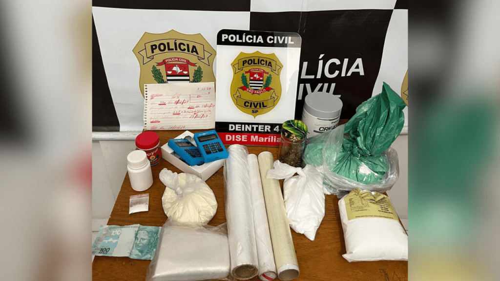 Casal é preso em flagrante por tráfico de drogas em&nbsp;Marília