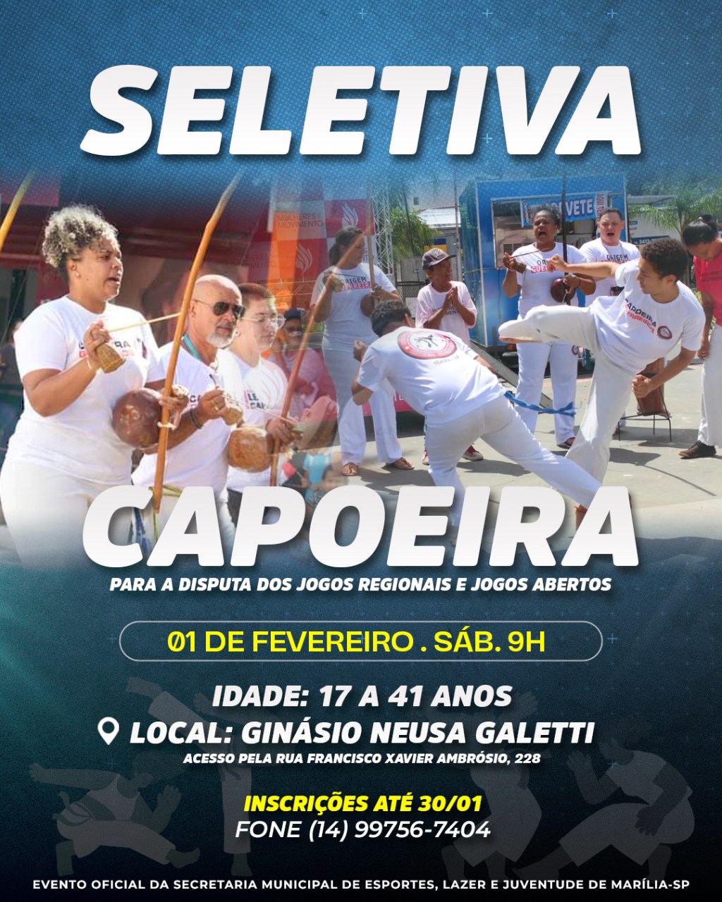 Secretaria de Esportes abre seletiva para&nbsp;Capoeira