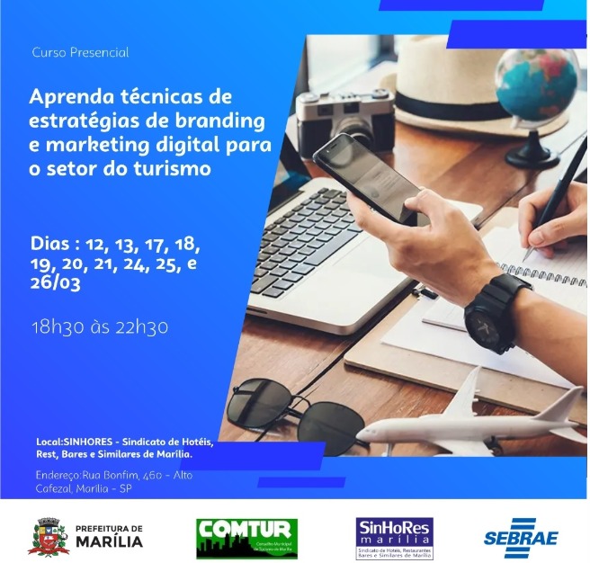 Marília terá curso para marketing digital voltado ao&nbsp;Turismo