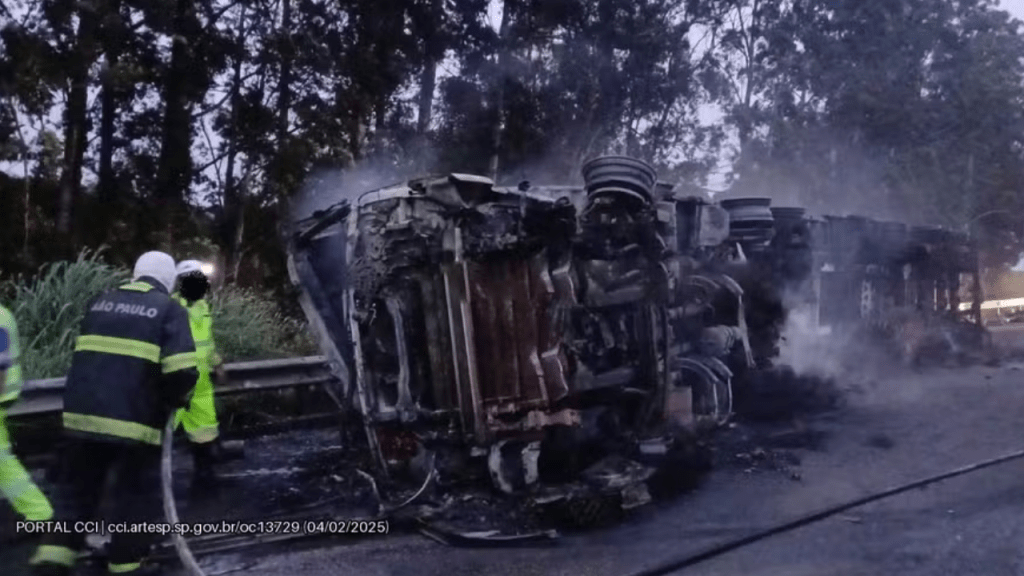 Duas Pessoas Morrem Após Tombamento e Incêndio de Carreta na Rodovia&nbsp;SP-333