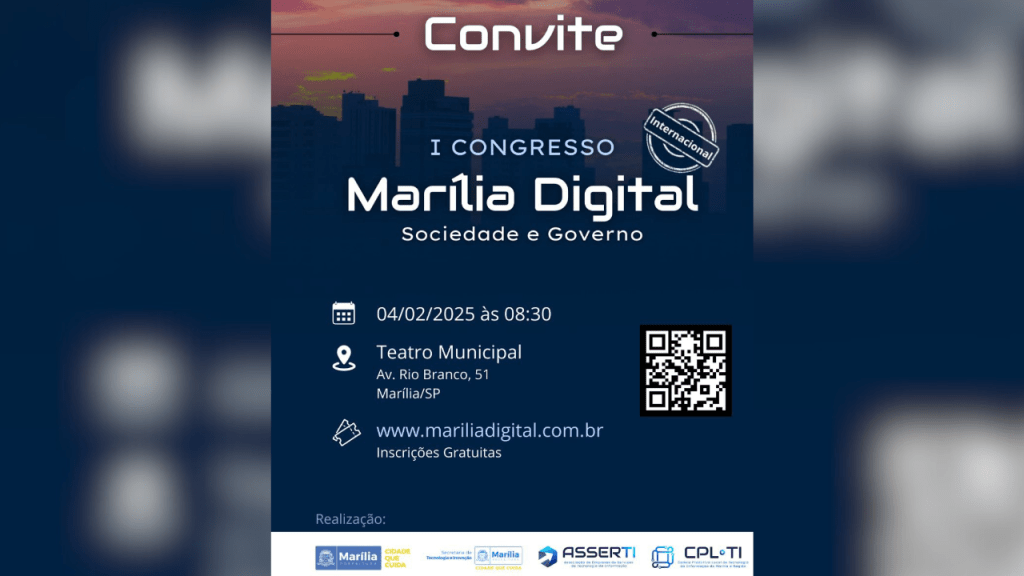 Prefeitura e Asserti realizam o 1º Congresso Marília Digital nesta terça no Teatro&nbsp;Municipal