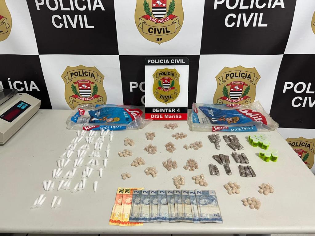 Polícia Civil prende homem em flagrante por tráfico de drogas na Zona Norte de&nbsp;Marília