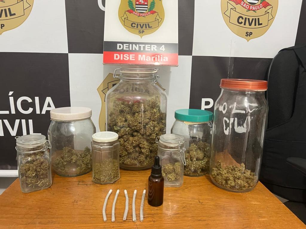 Idoso é preso em flagrante por cultivar maconha e extrair óleo de canabidiol em&nbsp;Marília