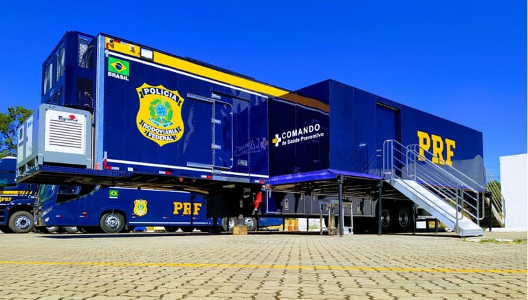 Marília vai receber a Carreta Ambulatorial da PRF entre 29 de julho e 22 de agosto na praça do Espaço&nbsp;Cultural