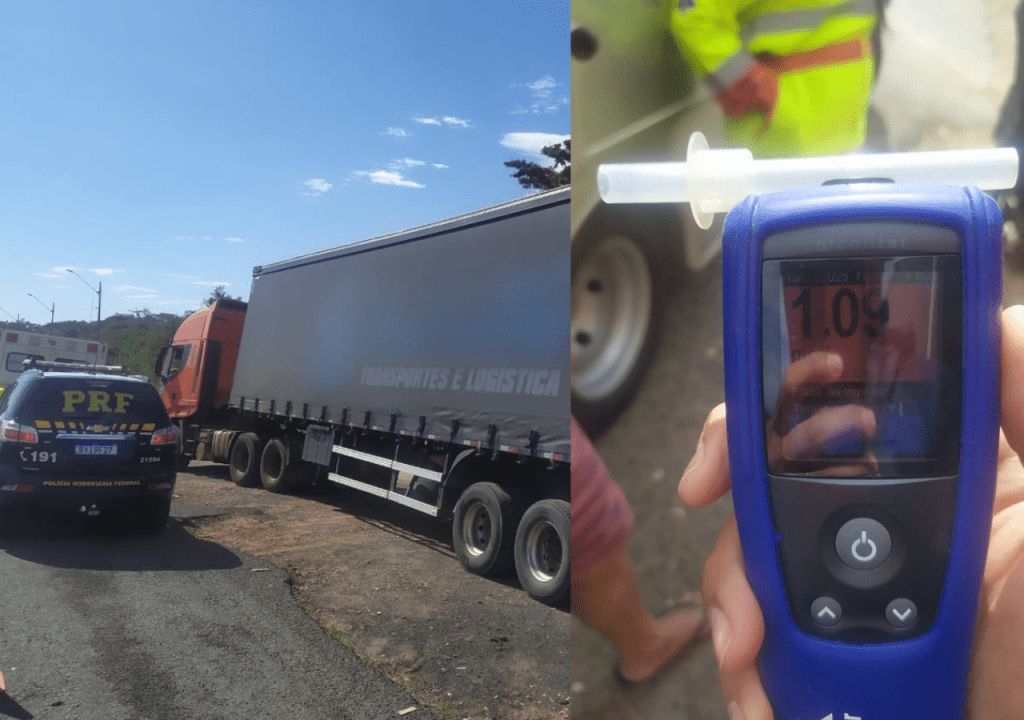 Flagrante: Motorista de carreta é preso por dirigir embriagado na BR-153&nbsp;(vídeo)