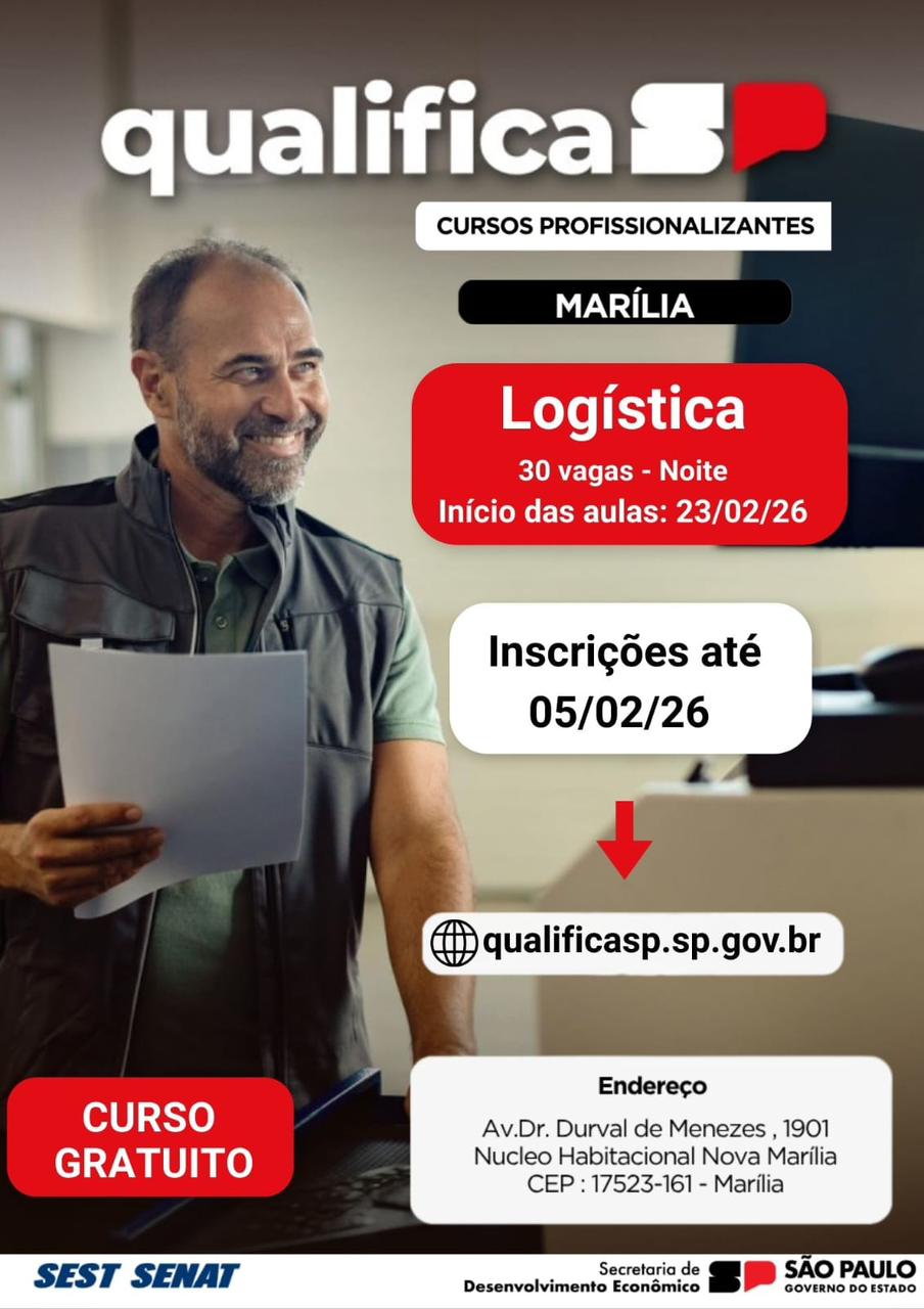 Qualifica SP abre novas turmas em Marília com cursos gratuitos de Gestão de Pessoas e&nbsp;Logística