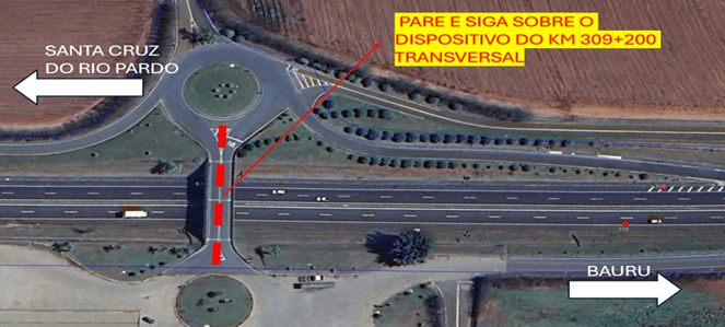 Atenção Motoristas: Obra exige “Pare e Siga” em dispositivo do km 309+200 da SP-225