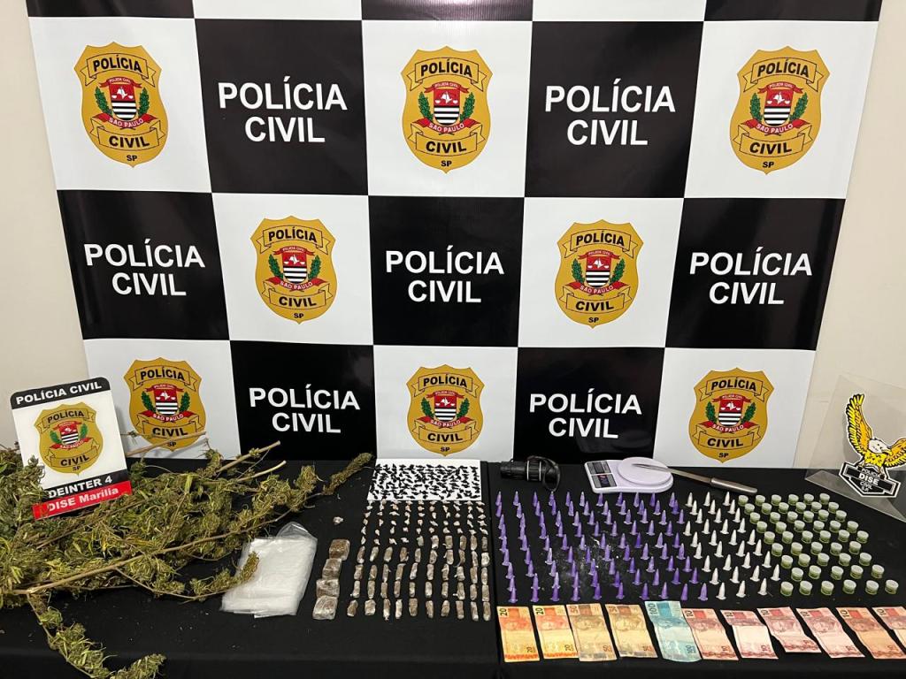 Polícia Civil prende dois por tráfico e apreende adolescente na zona Norte&nbsp;Marília