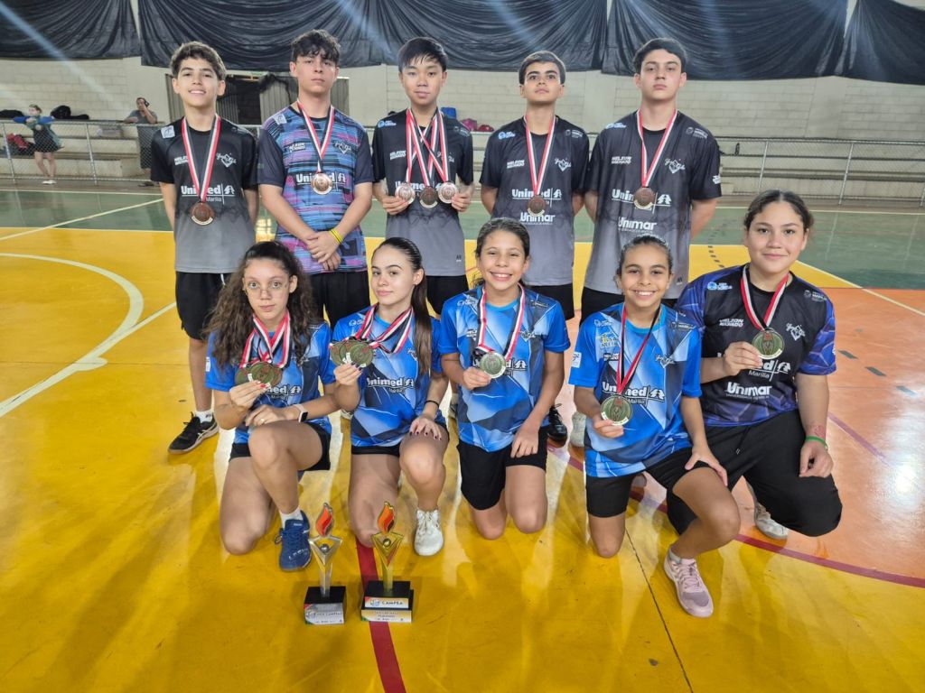 Tênis de Mesa de Marília é campeão geral no feminino e vice-campeão no masculino nos Jogos Abertos da Juventude