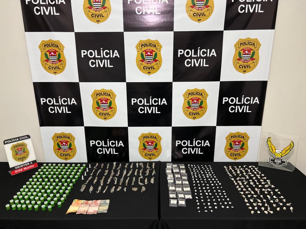 DISE apreende adolescente com centenas de porções de drogas e prende foragido por desacato e resistência em&nbsp;Marília
